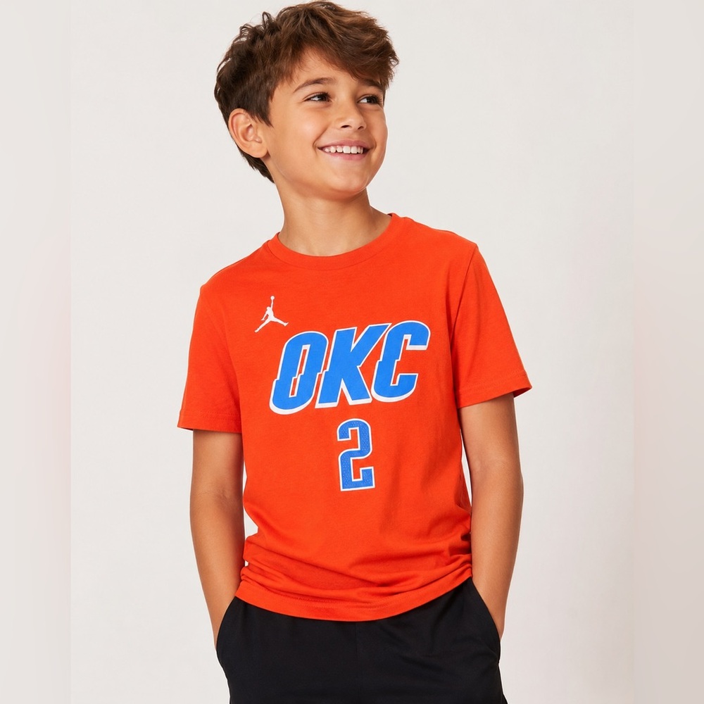 Nike Oklahoma City Thunder Shai Gilgeous-Alexander Youth Large T-Shirt Orange